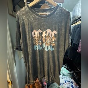 Mountain Movers AC/DC Burnout Gray Graphic T-Shirt